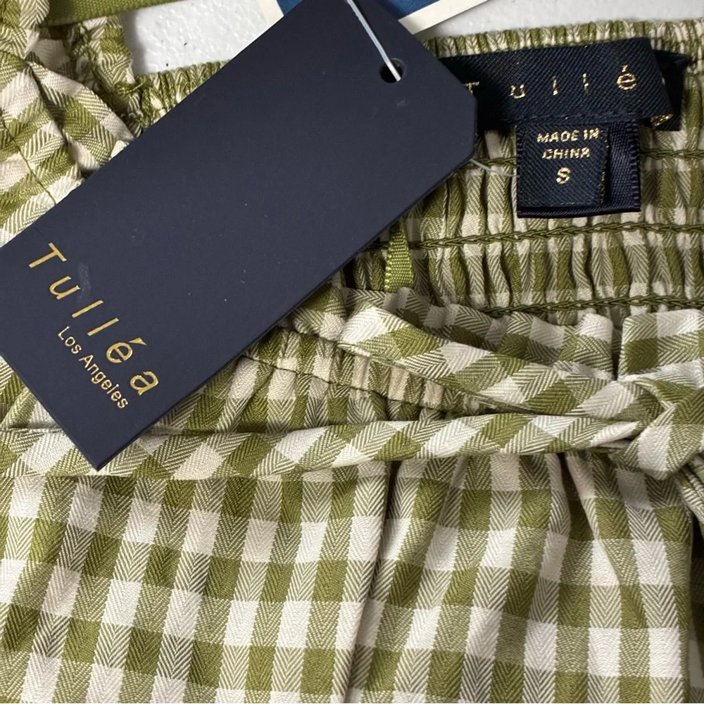 Tullea Gingham Women's Gingham Crop Tank Top Size Small NWT - Picture 4 of 7